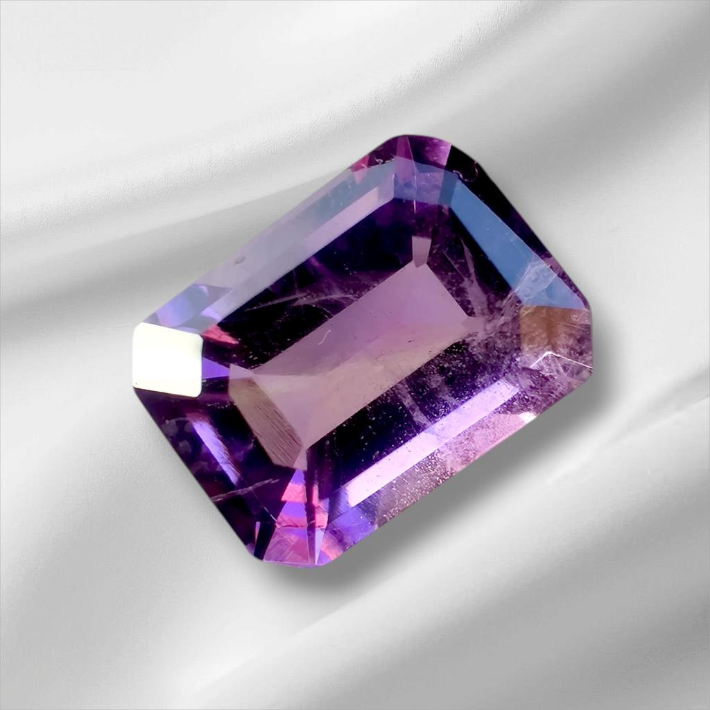 Emerald Cut Natural African Amethyst Gemstone, Loose Amethyst Gemstone, 2.55 Carat, 9x7x5 MM Size Stone.