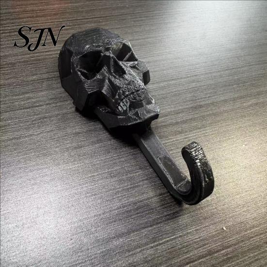 Halloween-Thema Wanddekoration Totenkopf Haken, 3D-gedruckter Gotischer Dekorativer Klebe-Schlüsselhakenhalter, Montierter Aufbewahrungs-Organizer für Zuhause Schlafzimmer Badezimmer