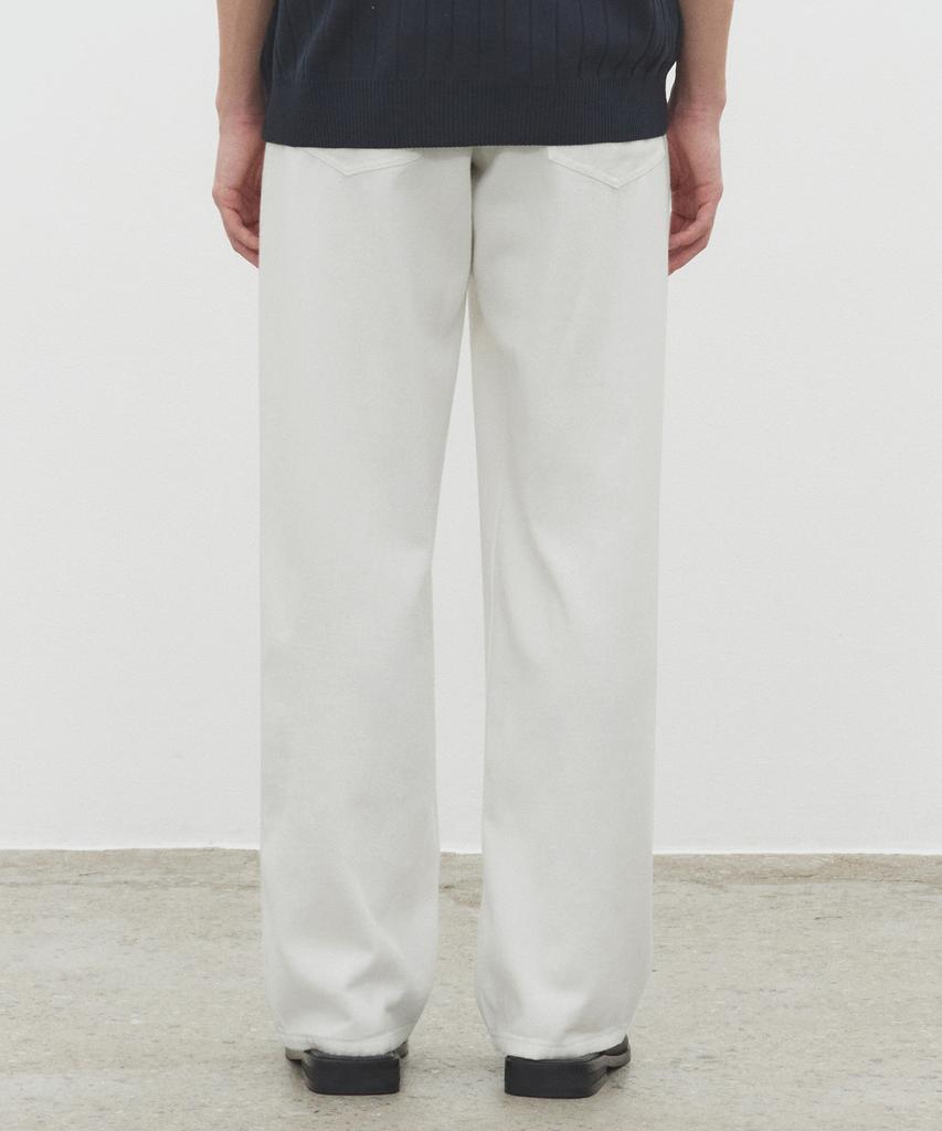 DECET [Summer Linen-Like] Linen Like Mid Rise Wide Jeans Dcpt039Ivory