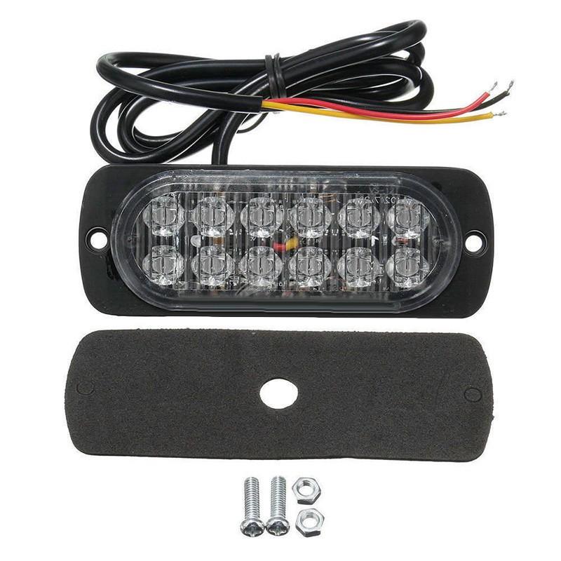Red 36W 12 LED Car Truck Hazard Beacon Flashing Strobe Light Bar Waterproof