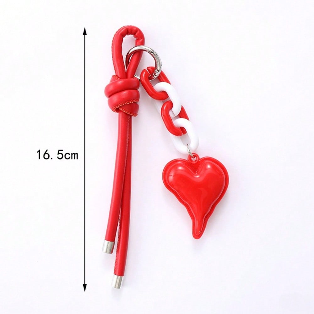 New Leather Rope Love Keychain Pendant Fashionable Versatile DIY Handwoven Rope Bag Pendant Accessories Women
