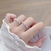 Small Fine Circle Pink Diamond Purple Diamond Zir*****Pen Ring Women'S High Sense Light Luxury Cold Wind Ring Tide