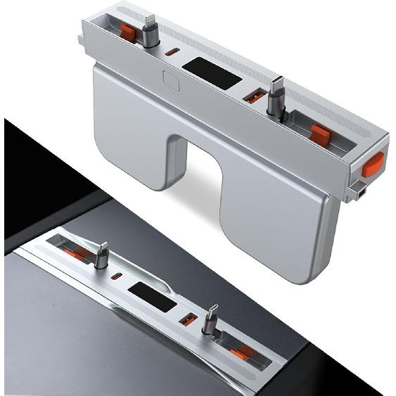 Multifunction USB Hub Docking Station 4-Ports Compatible for Tesla Model 3 Highland 2024+ & Model Y Juniper 2025+ (Docking Station-Type C + Type C) Docking Station-Type C +