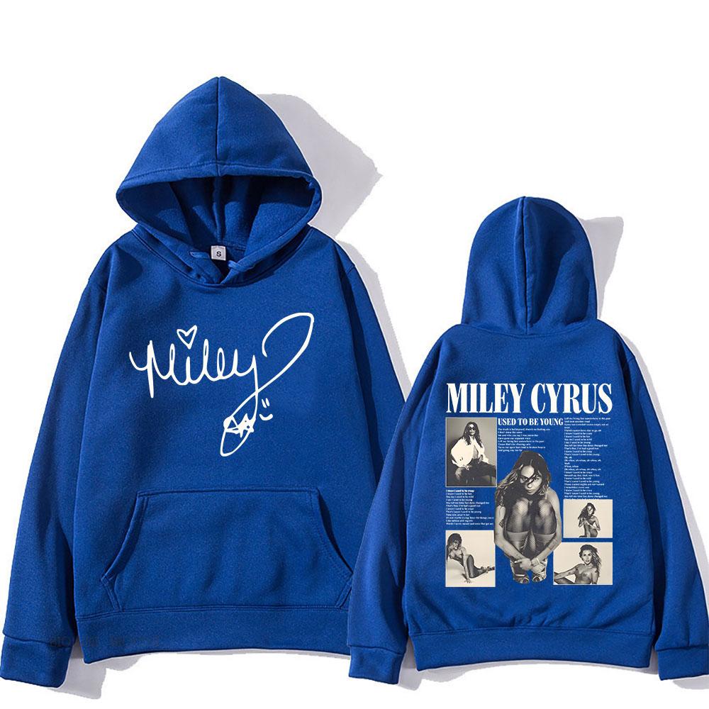 Singer Miley Cyrus Hoodies Long Sleeve Casual Hooded Sweatshirts Hip Hop Graphic Printing Pullovers Hooded Sudaderas Mens