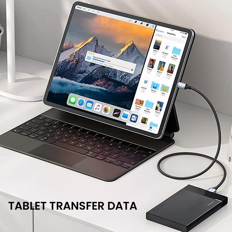NIERBO USB C To Micro B Cord Hard Drive Cables Braided USB 3.0 Type C Male To Micro B Male Cable for MacBook Toshiba Canvio
