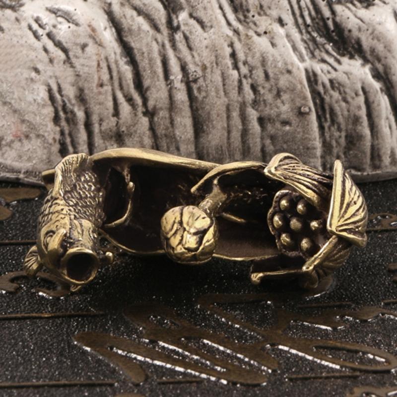Antique Alloy Incenses Stick Burners with Flower and Carp Fish Figurine For Serenes Meditations Space Office Decors Use