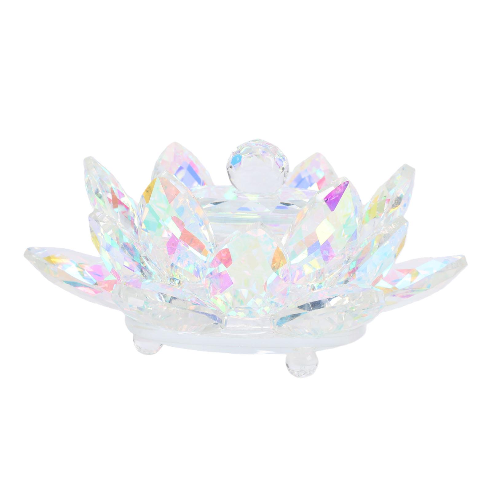 

Flower Shape Nail Art Dappen Dish Glass Tealight Candle Holder Candlestick Decor With Lid Non Slip Bottom