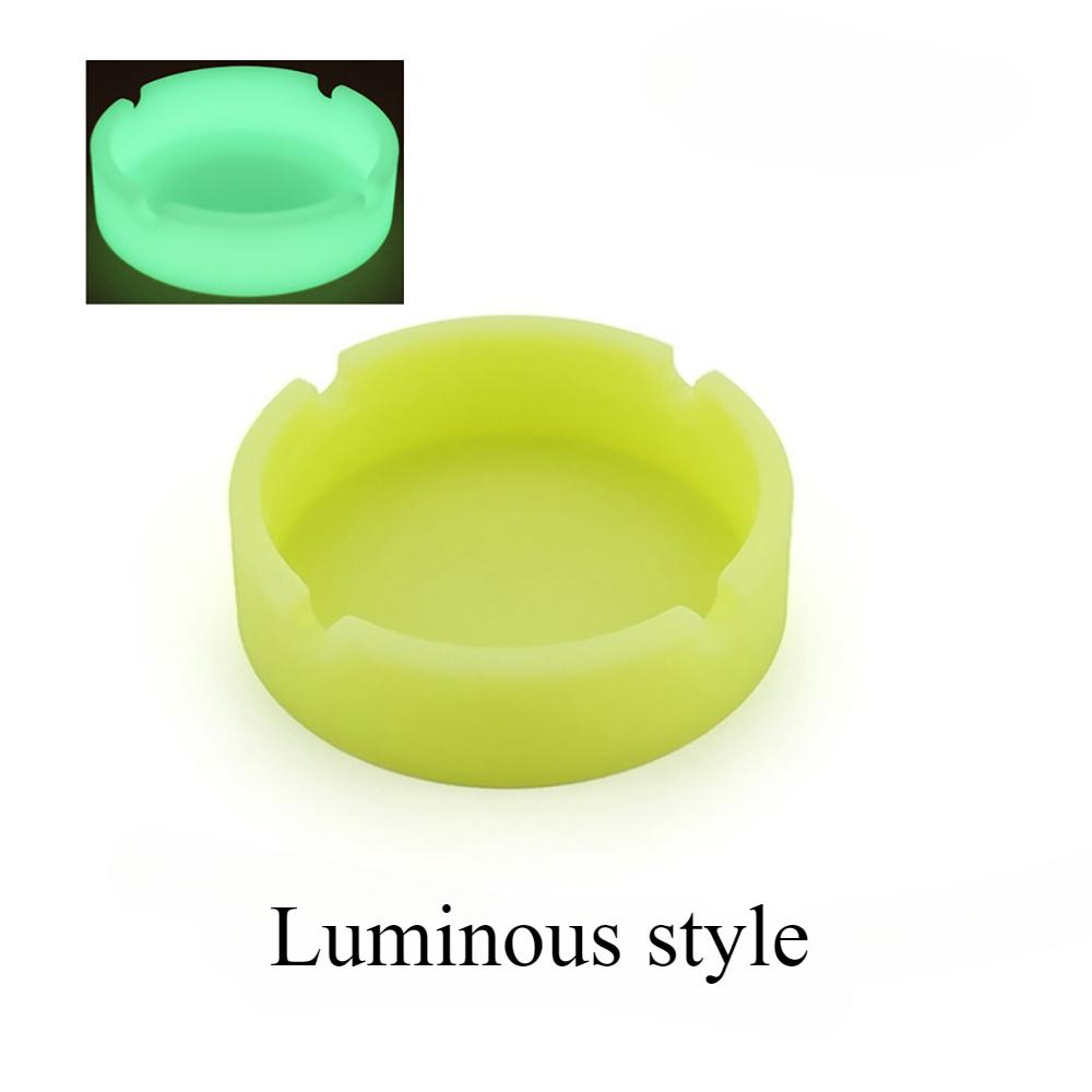 1PC Silicone round ashtray camouflage solid color fluorescent models ashtray anti-scald easy to clean ashtray