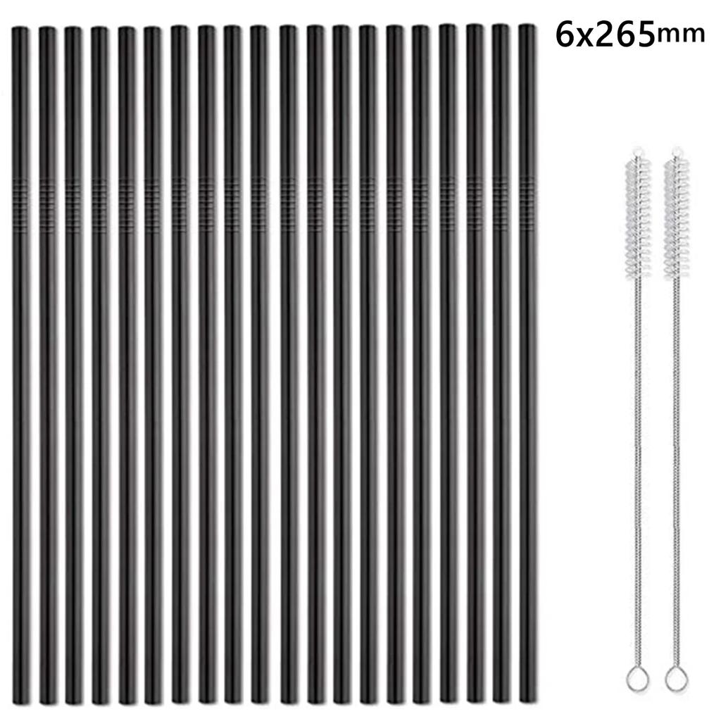 20 Pack 265cm Long Rainbow Metal Straws Reusable 304 Stainless Steel Drinking Straws for 30oz and 20oz Cup Bar Accessory