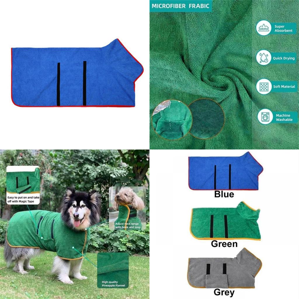 Soft Fiber Dog Bathrobe Ideal For Small And Large Dogs Wholesale Pet Towel