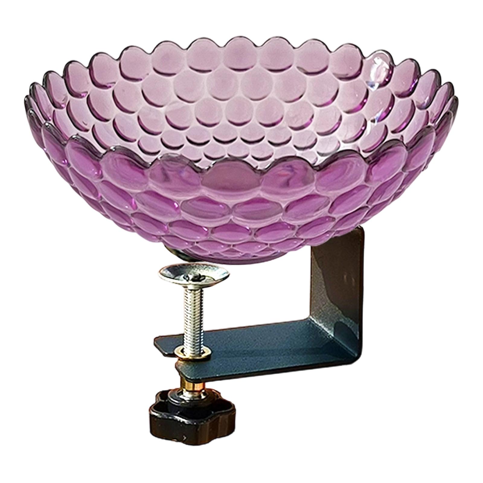 

Textured Glass Bowl with Clamp Mount for Desk or Tabletop Decorative Display or Functional Use Suitable for Home or Office Spaces One Size фіолетовий