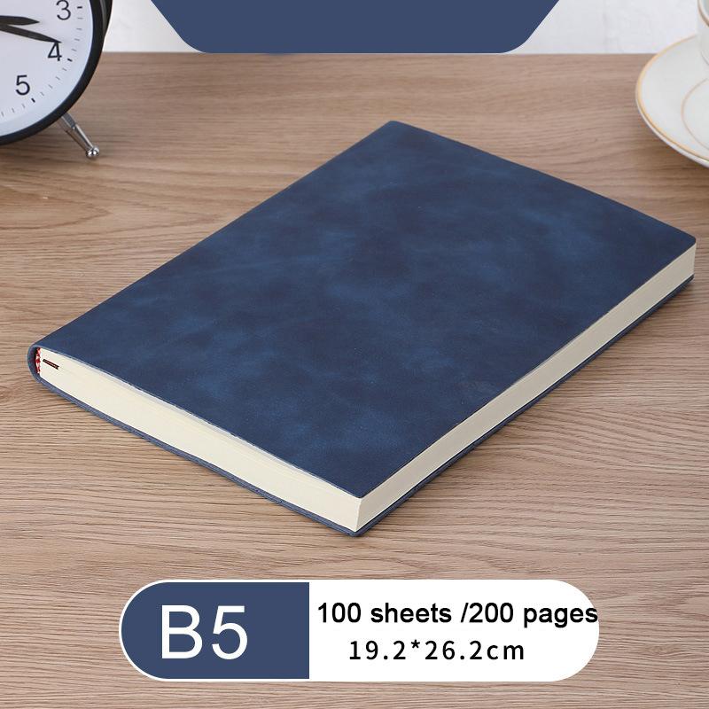 (Kostenlose Logogravur) A5/B5 verdicktes Business-Notizbuch, Besprechungsprotokolle aus weichem Leder, Notizblock für Studenten, liniertes Tagebuch