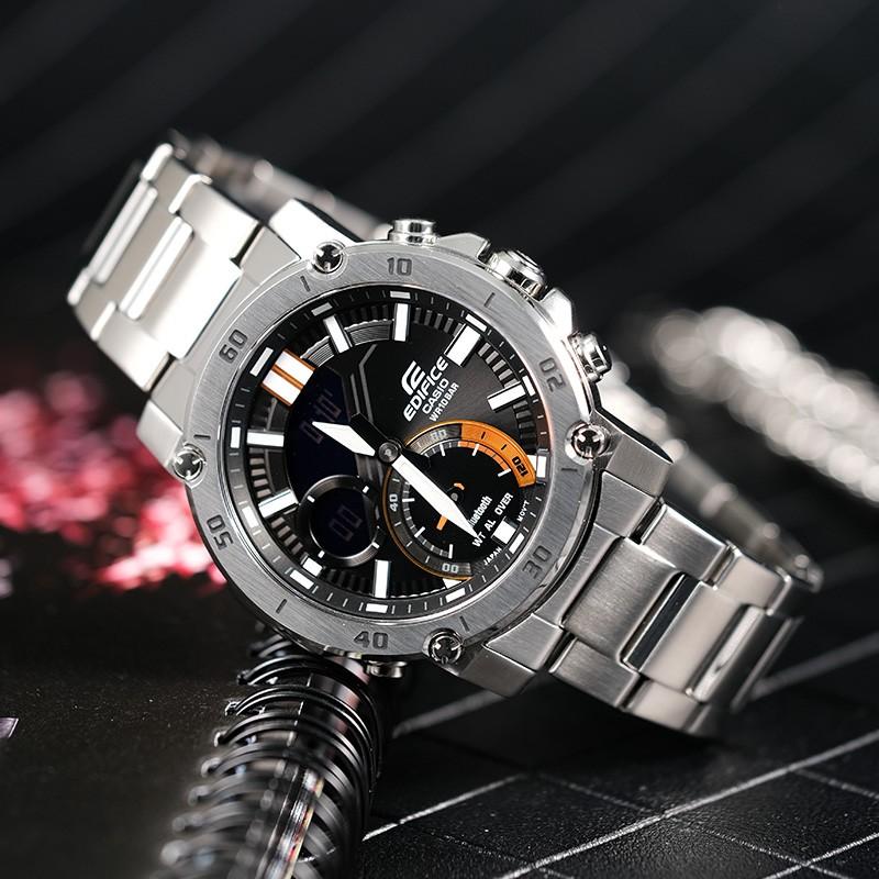 Casio Edifice Dark Heart 20th Anniversary Limited Bluetooth Connection Mobile Finder LED Light Quartz Movement Stainless Steel Strap ECB-20YD-1A