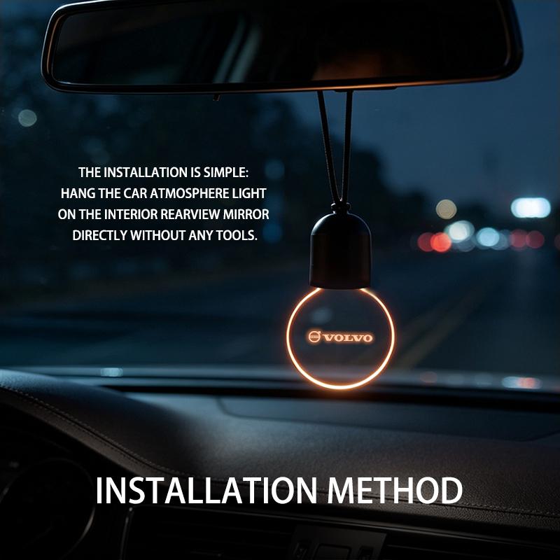 For Volvo S90Glowing Acrylic Car LED Light Hanging Auto Accessories Interior For Volvo XC90 V90 V60 XC60 S80 S60 S90 C40 XC40 V70 XC70