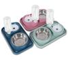 Stainless Steel Automatic Pet Cat Feeder Detachable Anti-flip Pet Water Feeder Container Stable Multifunctional