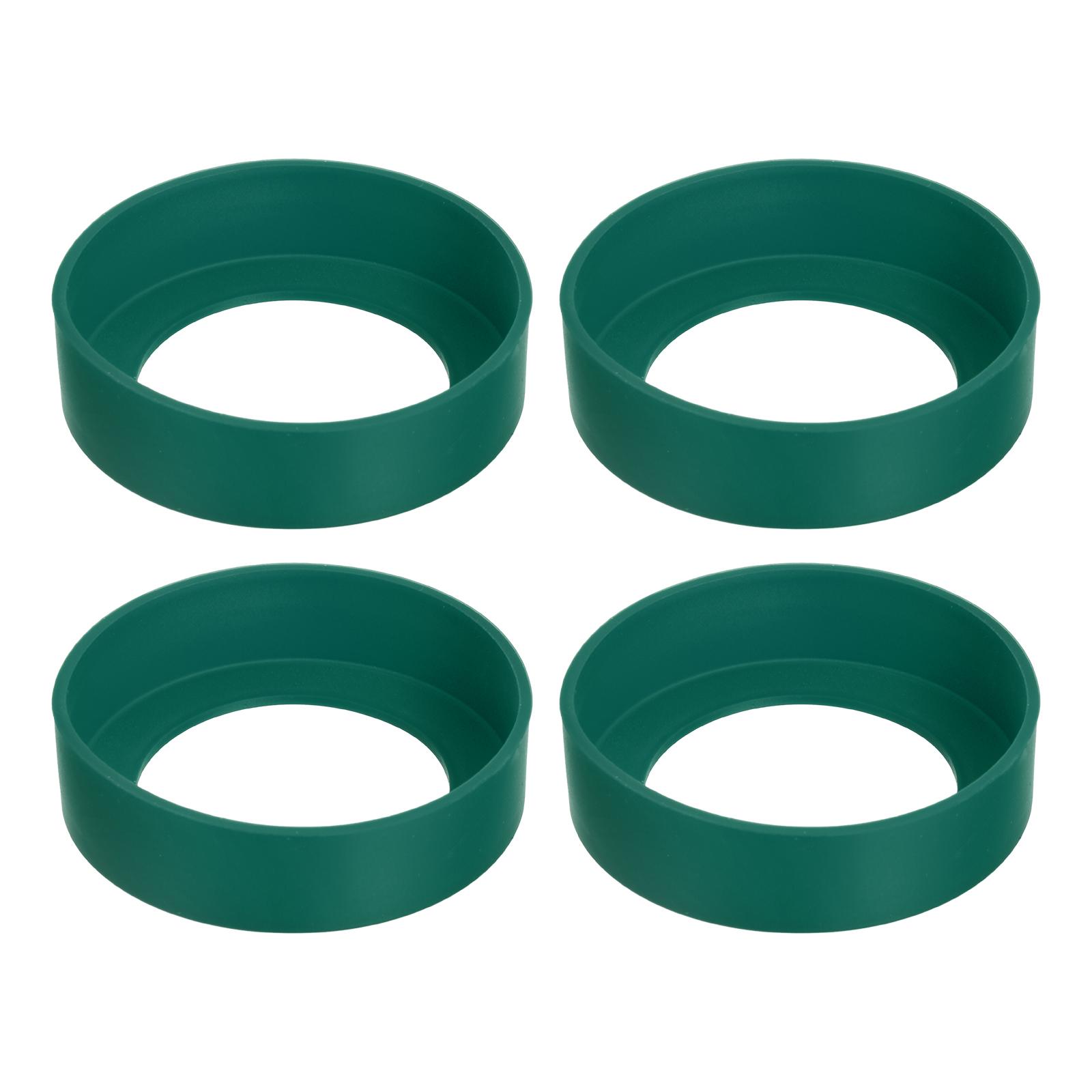 

4 шт. Чехол-подставка для бутылки с водой, Защитный силиконовый чехол-подставка, Нескользящая нижняя крышка-бампер для бутылок с водой, кружек, тамблеров (65мм) изумрудный