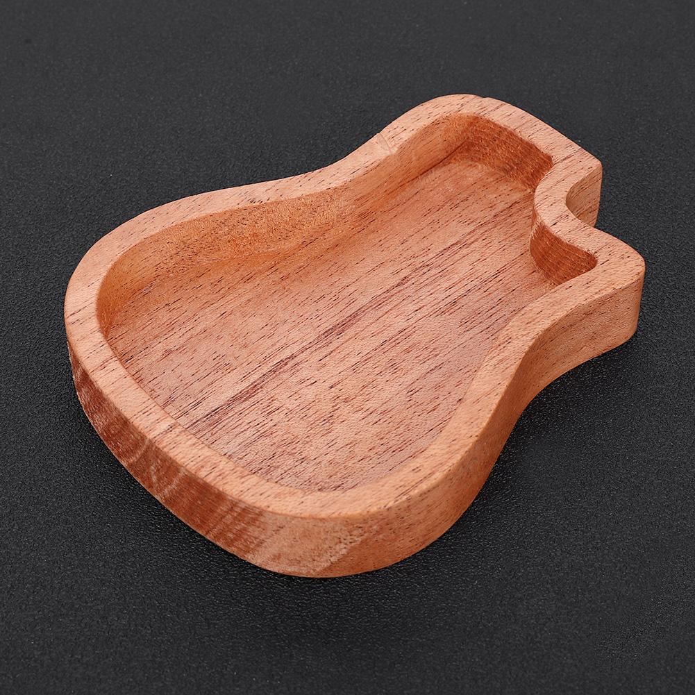 Wooden Guitar Pick Box Mahogany Guitar Shape Picks Case Musical Instrument Accessories