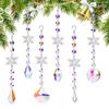 Crystal Snowflake Decoration 6Pieces Acrylic Snowflake Christmas Ornaments Rainbow Car Pendants Winter Clear Icicle Drop For