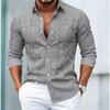 Men's Stripe Printed Long Sleeve Shirts Casual Cardigan New Button Holiday Fashion Shirts