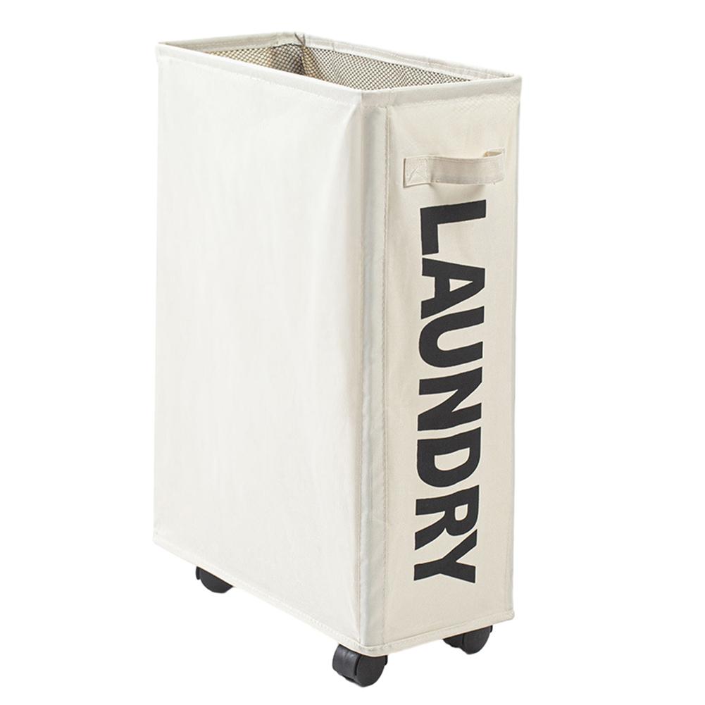 Rolling Laundry Basket with Wheels Laundry Hamper Waterproof Inner Narrow Corner Clothes Storage Bins for Home Dormitory Hotel бежевый 2300₽