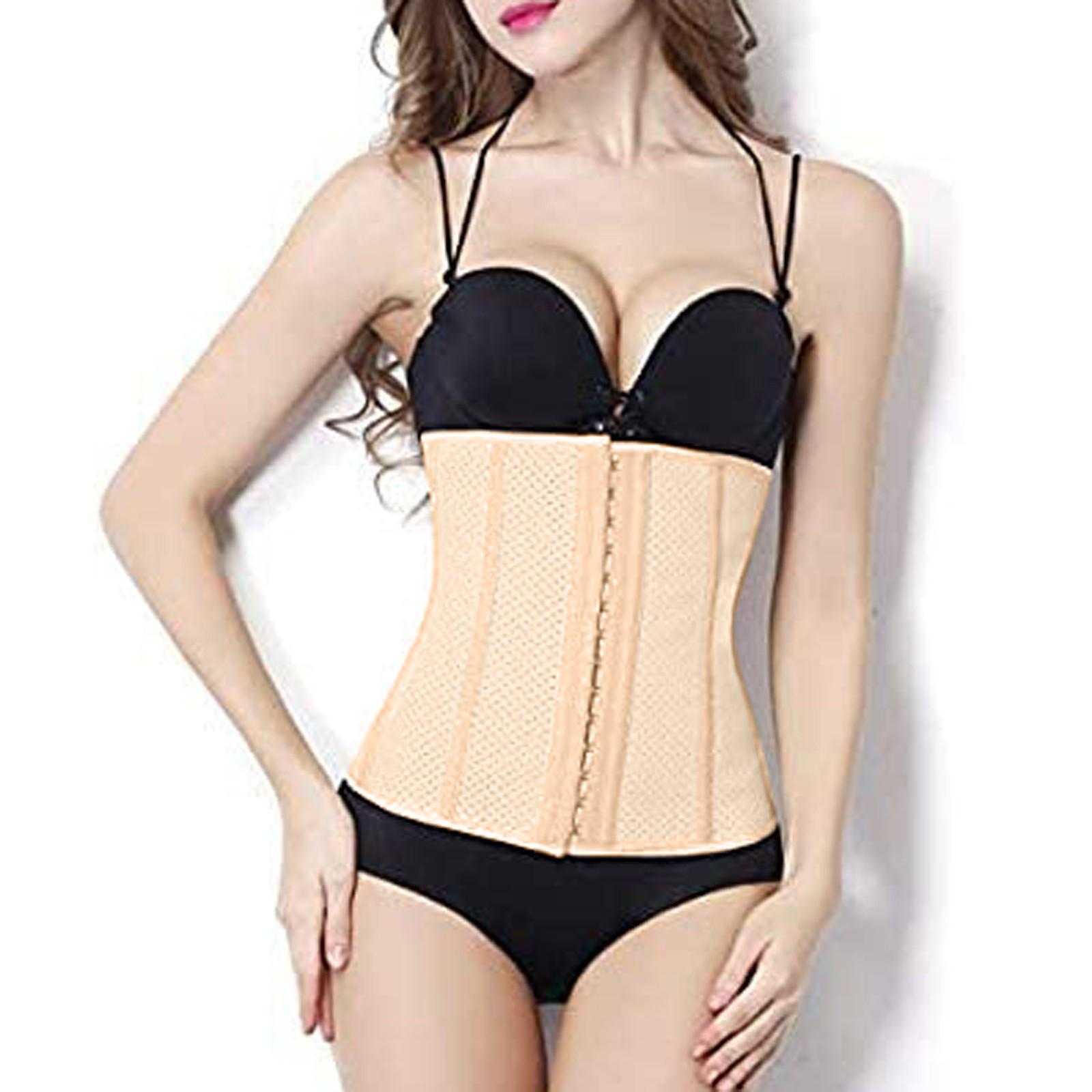 

Женский корсет без бретелек из латекса для похудения, утягивающий талию, для плоского живота M бежевый