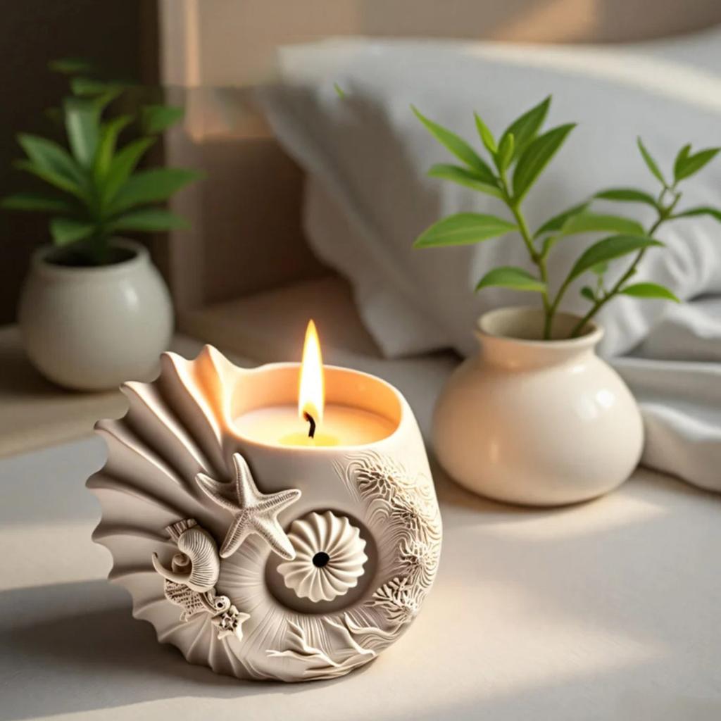 Conch Shape Silicone Resin Mold For Jewelry Crafts Planter Cement Casting Art DIY Decoration Candle Cup Mould