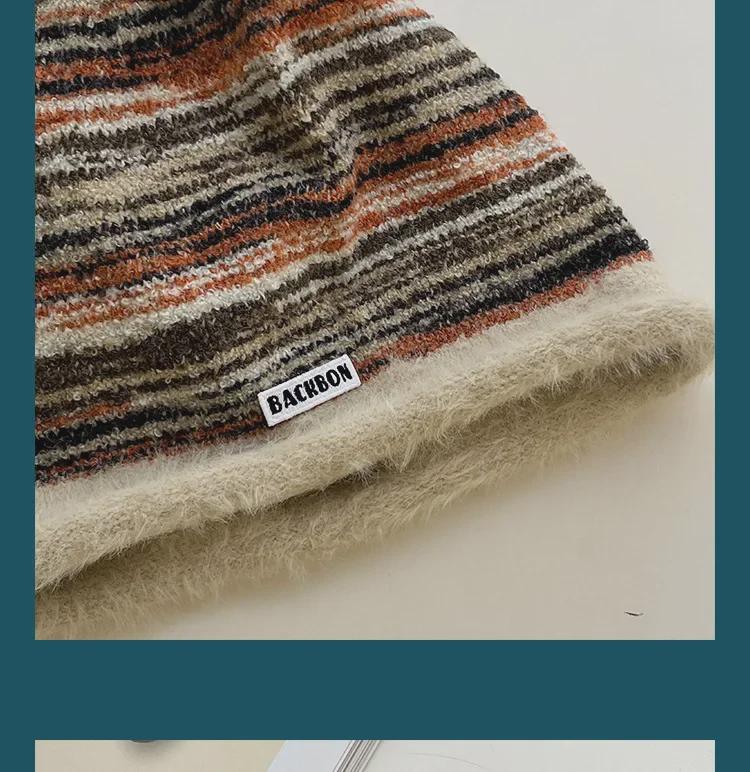 Women's Trendy Mixed Color Baotou Hat - Warm, All-Match Cold Protection for Large Head Circumference In Autumn & Winter