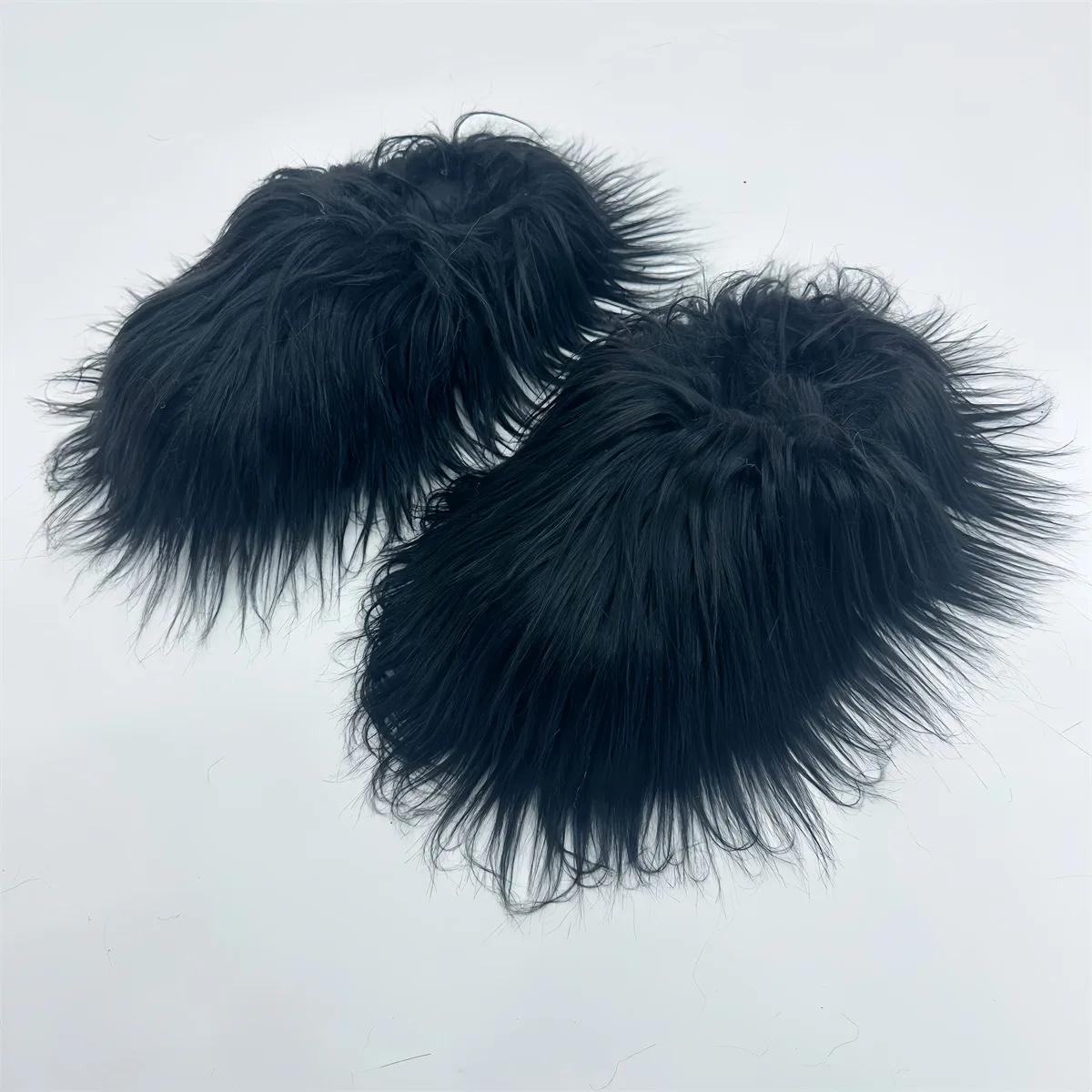 

Модные весенне-осенние классические толстоподошвенные пушистые тапочки для женской верхней одежды 2024 новые толстоподошвенные повседневные полутапочки Baotou 40-41 чёрный