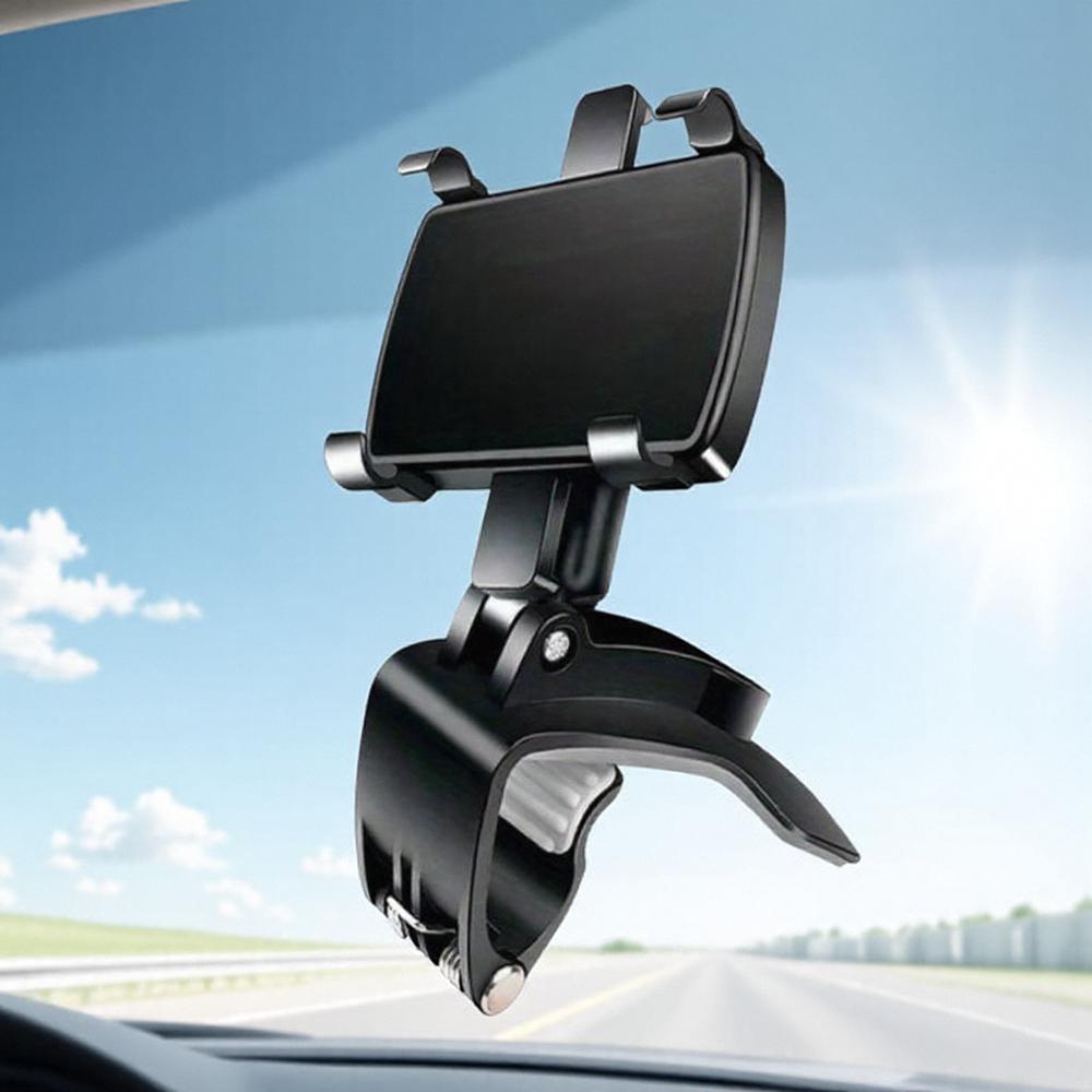 Car Phone Holder 360 Rotatable Adjustable Dashboard Sun Visor Mount for 3-7 Inch Mobile GPS Navigation