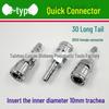 8mm Air Pipe Pneumatic C-Type Quick Connector with Long Tail, 4-Point External, 2-Point Internal Thread, Male & Female Heads
