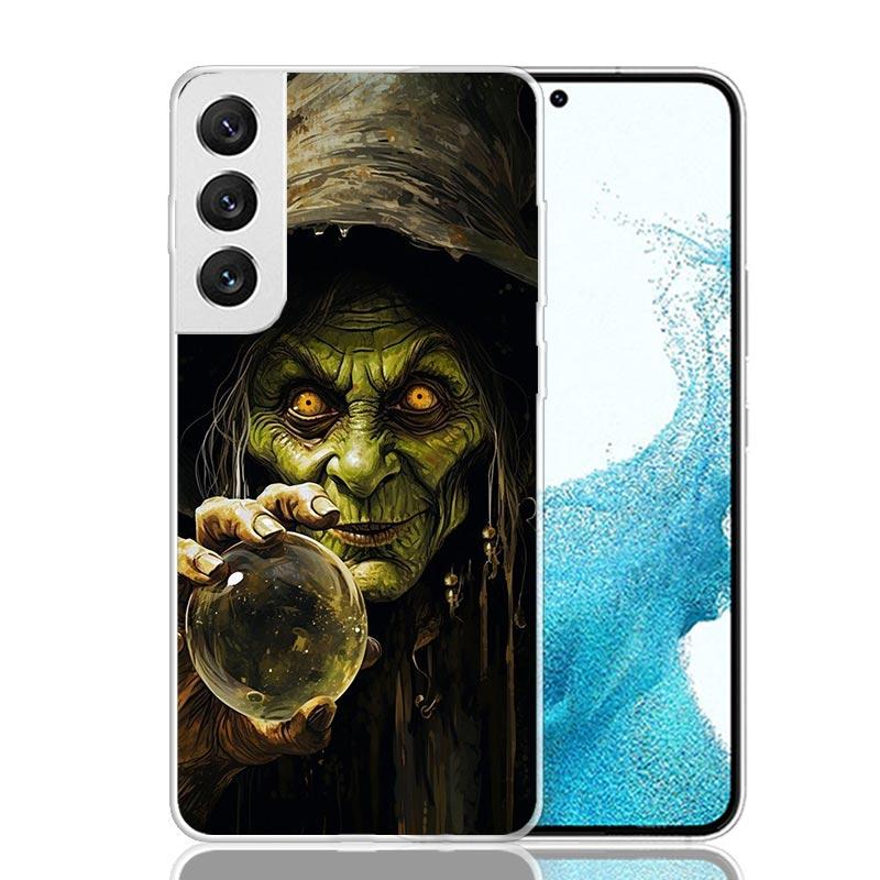 Halloween Moon Witch Horror Phone Case For Samsung Galaxy S26 S25 Edge S24 S23 FE S22 Ultra S21 Plus S20 + Fundas Cover Coque Ga