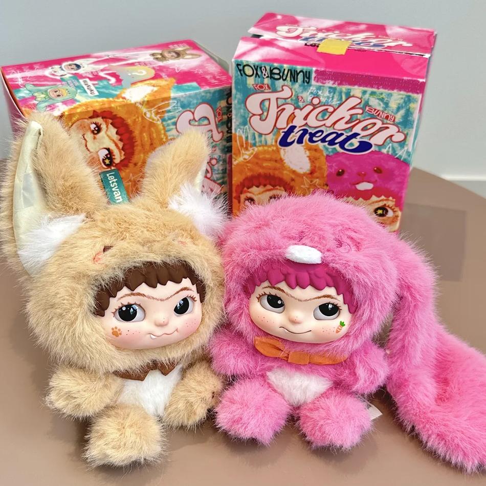 Wakuku FoxandBunny Trickor Treat Blind Box Cute Action Figure Mystery Box Fox Bunny Anime Doll Keychain Kid Suprise Christmas High Quality Toys