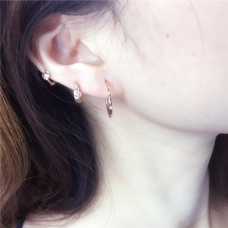 Exquisite Russian 585 Purple Gold Sweet Car Flower Big Earrings Premium Gypsy Gold Plated Rose Gold Earrings