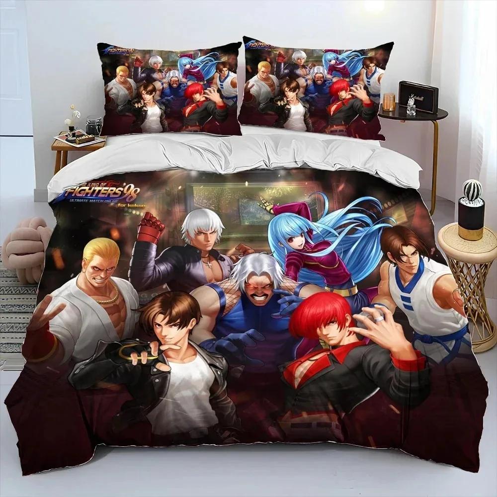 3D Print King Of Fighters Retro Game Bedding Set Duvet Cover Bed Set Quilt Cover Pillowcase Comforter King Queen Size Boys Adult