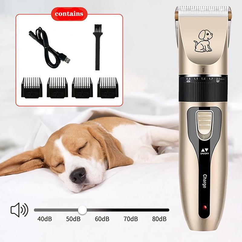 Dog Cat Hair Clipper Low Noise Rechargeable Cordless & Corded Electric Trimmer Pet Hair Thick Coats Clippers Grooming Set