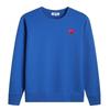 Felpa da uomo in puro cotone per primavera/autunno con ricamo di un cuore rosso - alla moda, a maniche lunghe, strato base
