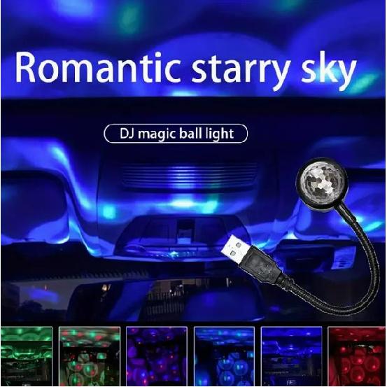 1pc Car USB Led Starry Sky Top Atmosphere Light Starry Sky Magic Colorful Lights Party Acoustic Control Lamp Gift Not Glaring CN Dome Lights 6