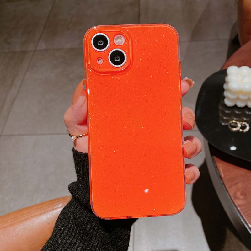 Solid Color Crystal Glitter Phone Case for IPhone 16 15 13 14 Plus 12 11 Pro Max Soft Silicone Candy Jelly Protective Back Cover