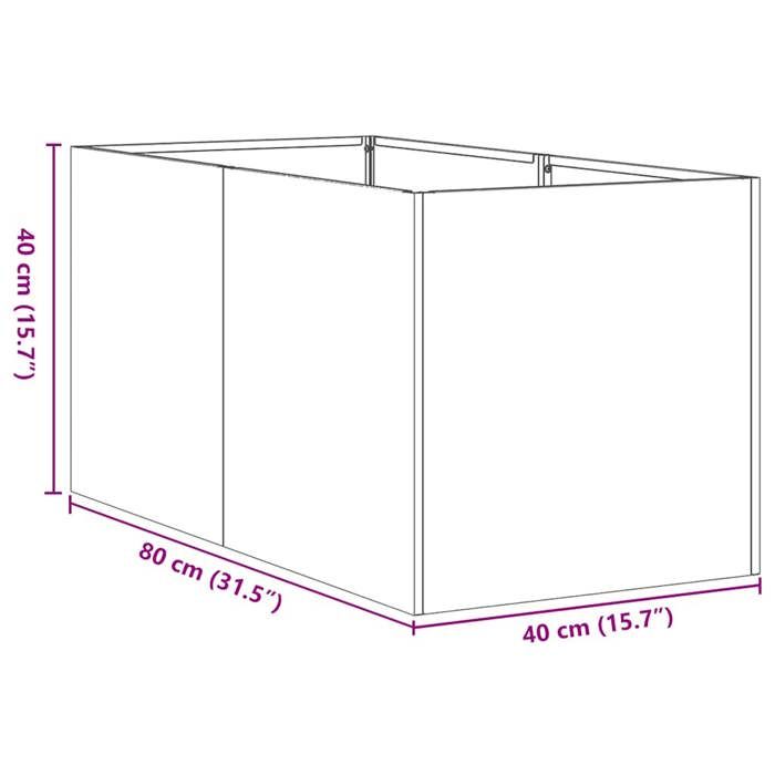 VidaXL Rusty Planter 40x80x40 Cm Stainless Steel, Flower Pot, Plant Stand, Raised Bed, Stand of 860737