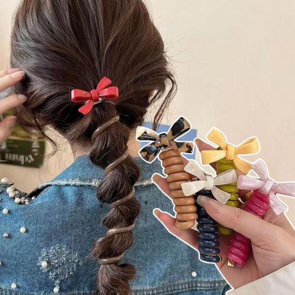 

Пум/ Длинные волосы твист воротник хвост резинка для волос pink