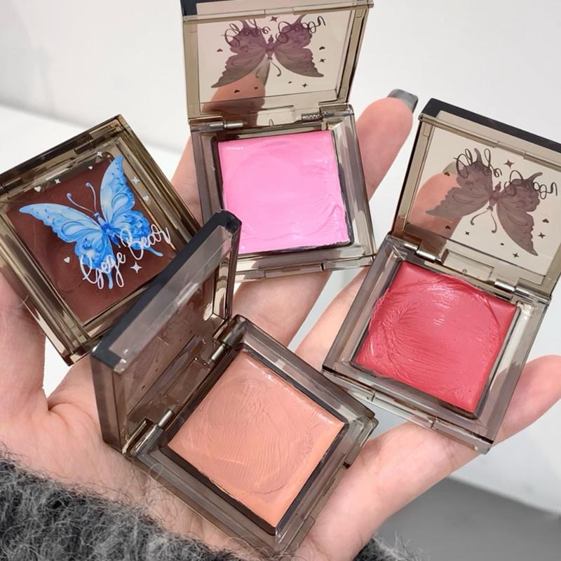 Single Color Slightly Drunk Blusher Natural and Delicate Rouge Paste Cosmetics Waterproof Long Lasting Attractive Makeup