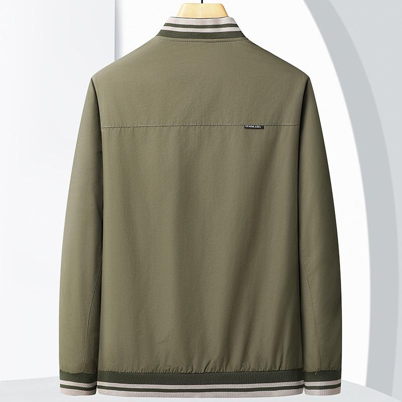Spring and Autumn Knitted Stand-Up Collar Baseball Jacket Middle-aged and Youth Light Luxury Business Trend Casual Jacket