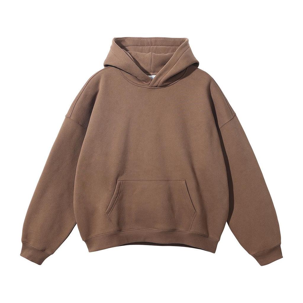 Unisex Autumn/Winter Loose Fit Velour Hoodie with Drop Shoulders