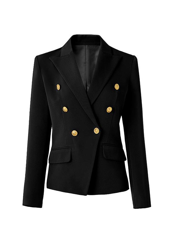 Professional Women's Double-Breasted Waist-Cinched Slimming Short Suit Jacket for Spring/Autumn 2025