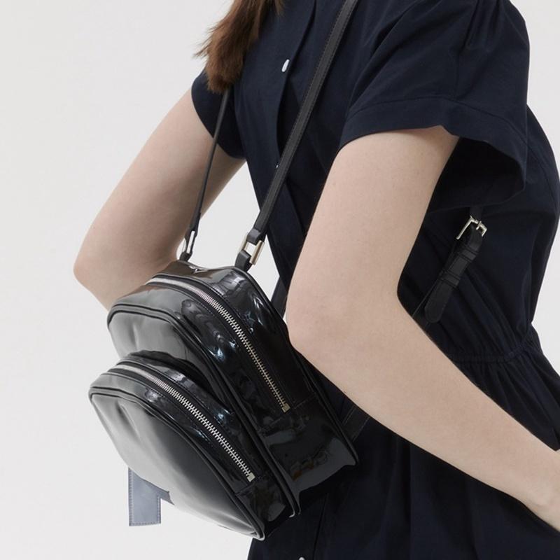 IELGY Cute and Playful Solid Color All-match Black Backpack for Women