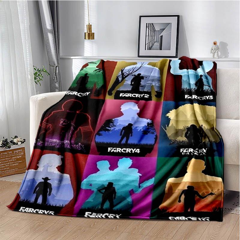 3D Spel Farcry Cartoon bedden met print Flens Warme deken zachte en comfortabele deken picknickdekens verjaardagscadeau