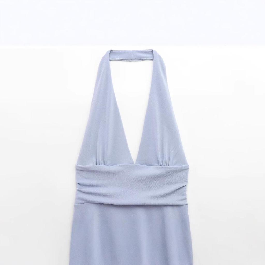 2025 Spring Sleeveless Halter Neck Off-Shoulder Street Style Dress