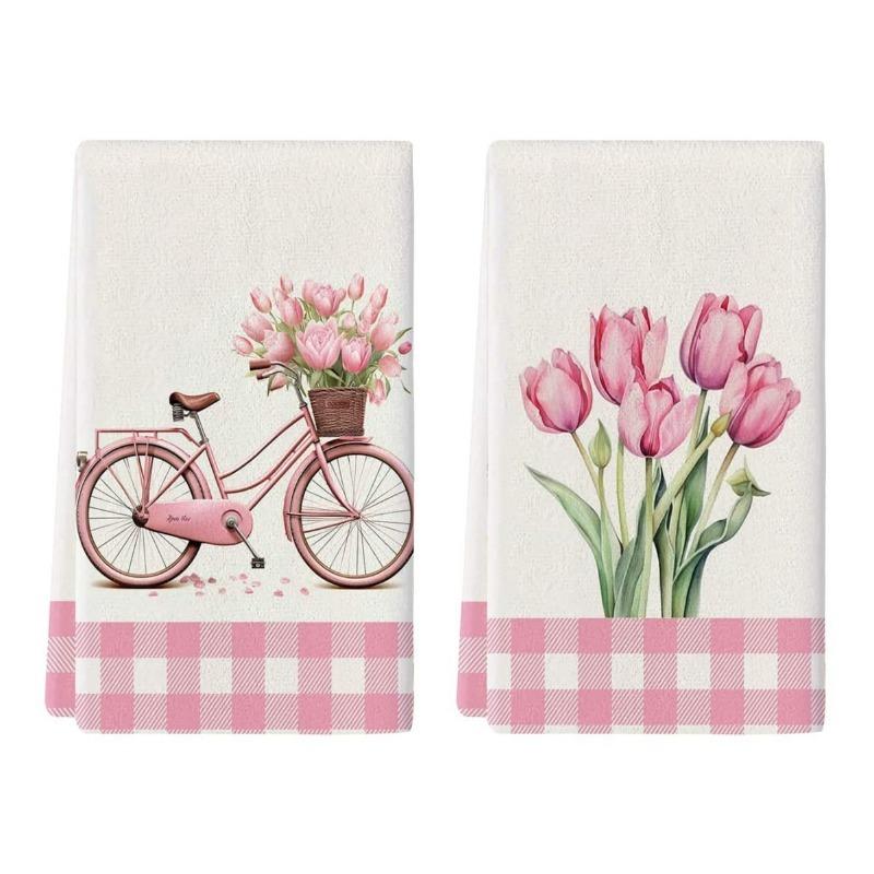 2 Stück Küchentücher, Handtuchsets, Super saugfähige weiche Reinigungstücher, Küchen Dekoration, Küchenutensilien, Haushaltsutensilien, Reinigungstücher