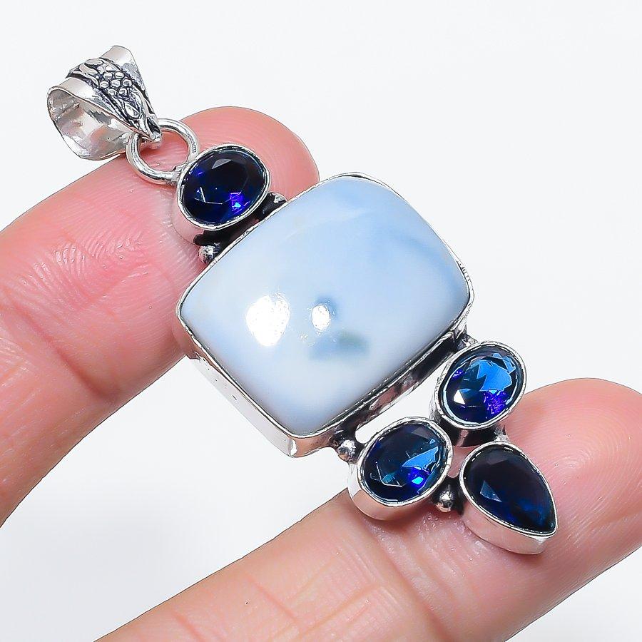 

Natural Owhyee Opal, Topaz 925 Sterling Silver Jewelry Pendant 2.36 e8T55