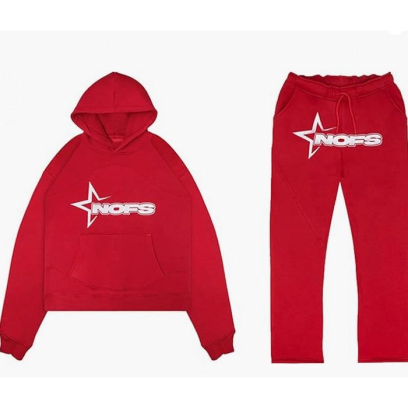 Hip Hop Streetwear Hoodie Pants Set Men Women - Embroidered Letter Print Loose Fit Long Sleeve Unisex Tracksuit